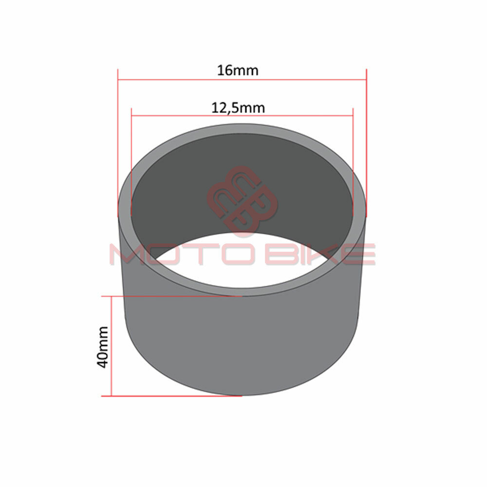 Pusa distancika  kola  tomos a3. a35 16x12x40mm  spredaj  liveni