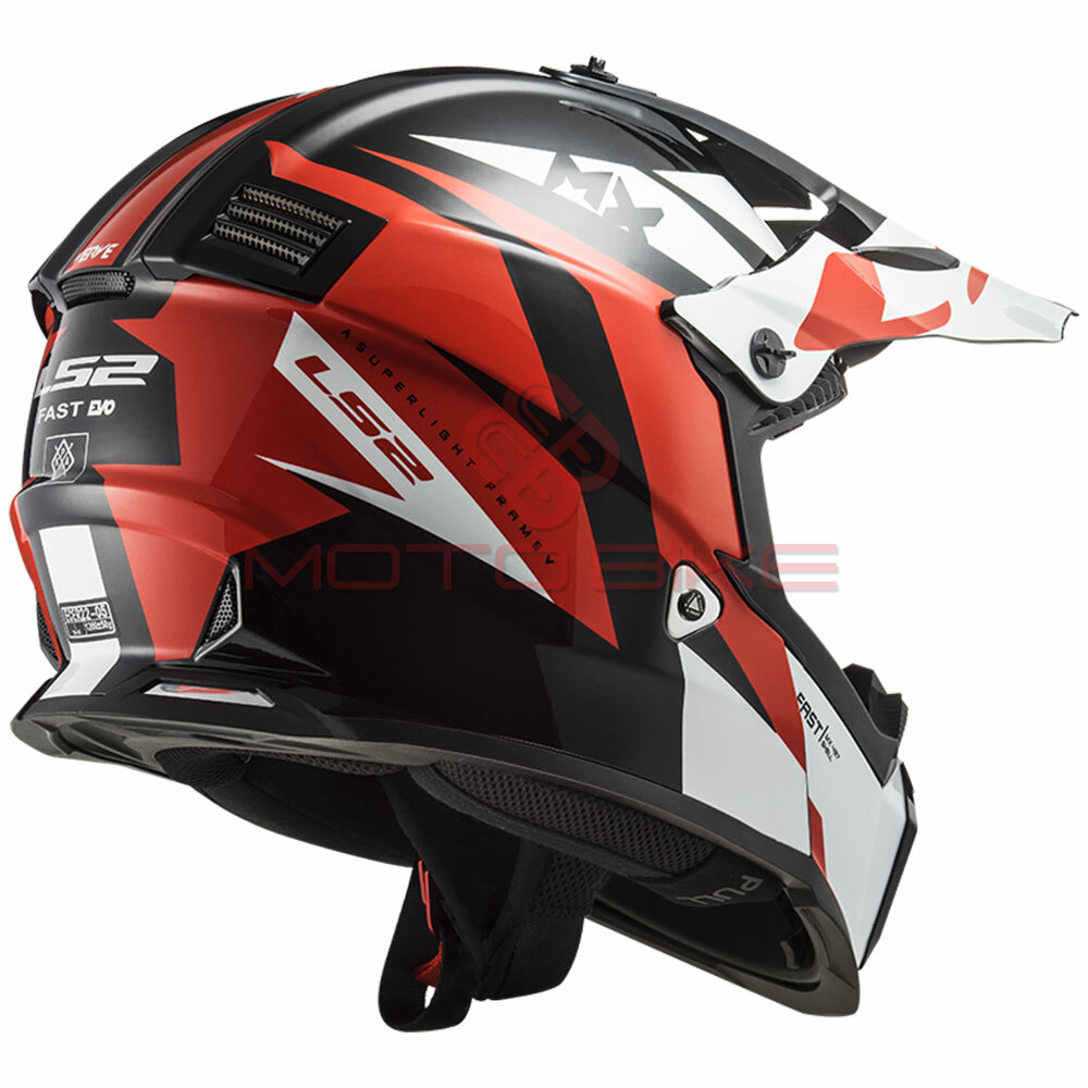 Kaciga ls2 cross mx437 fast evo strike crno crveno bela l