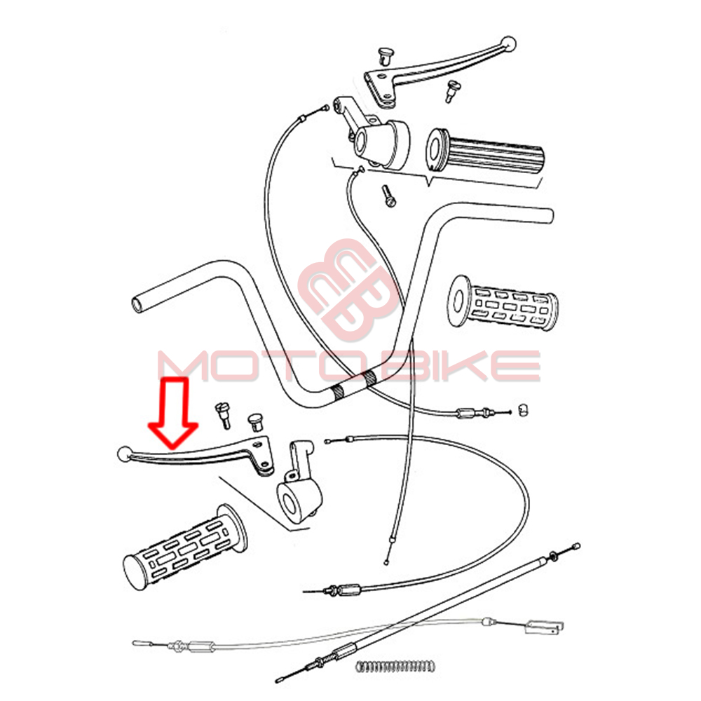 Brake lever tomos a3.apn left